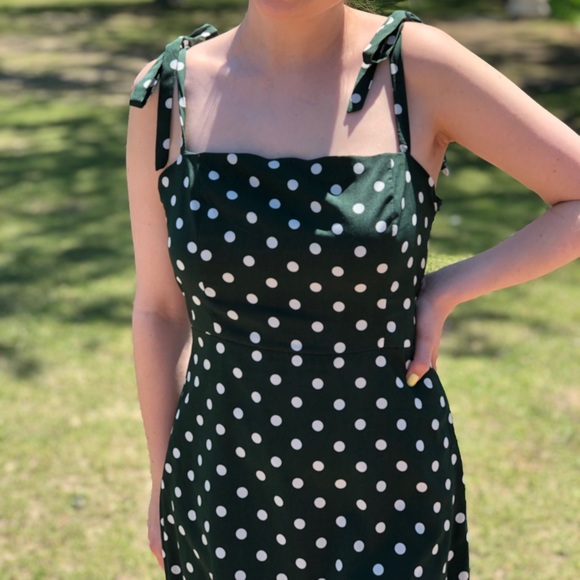 Green polka-dot dress - Picture 4 of 4